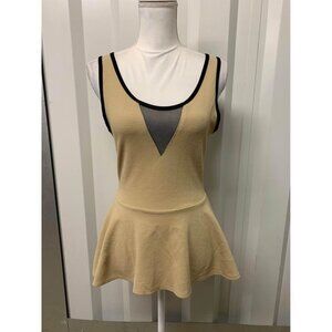 VTG Say Anything Blouse Business Casual Y2K Boho Tank Top Beige Size Medium